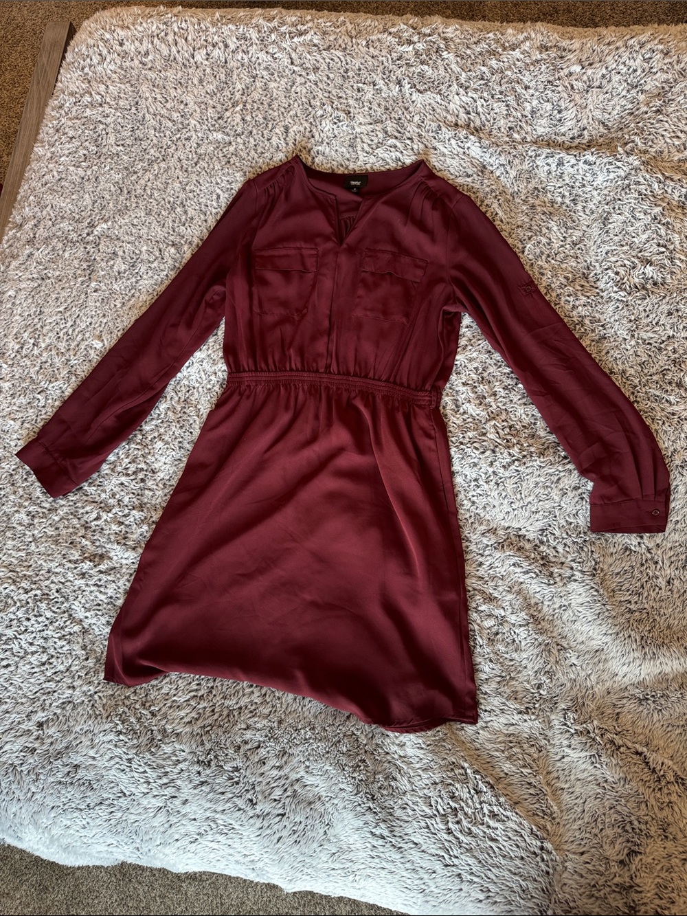 Target Women's Long Sleeve Wine Shirt Dress